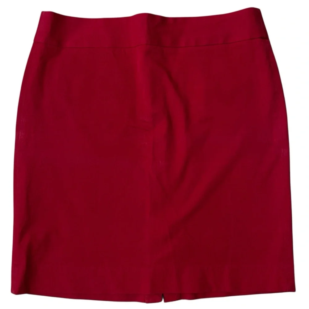 Banana Republic Red‎ Mini Skirt Size 16 Cotton Blend Back Slit Career Office